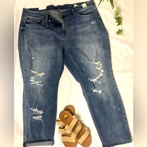 New with Tags, Judy Blue, Mid Rise, Destroyed, Boyfriend Fit, Size 24W